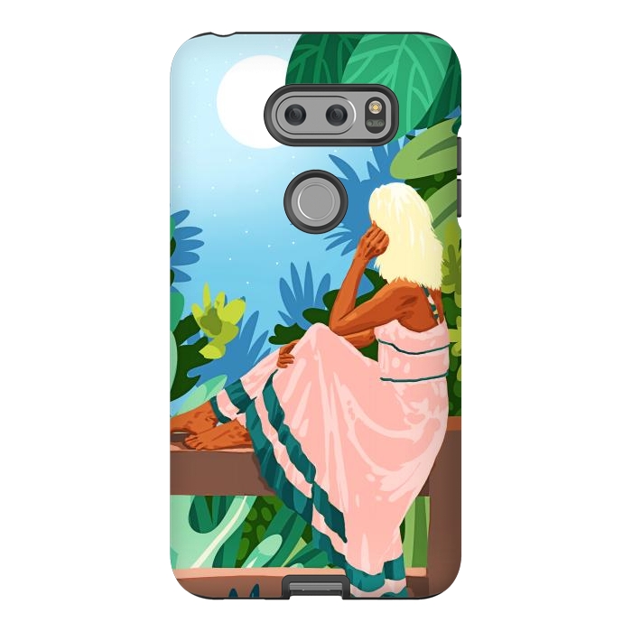 V30 StrongFit Forest Moon, Bohemian Woman Jungle Nature Tropical Colorful Travel Fashion Illustration por Uma Prabhakar Gokhale
