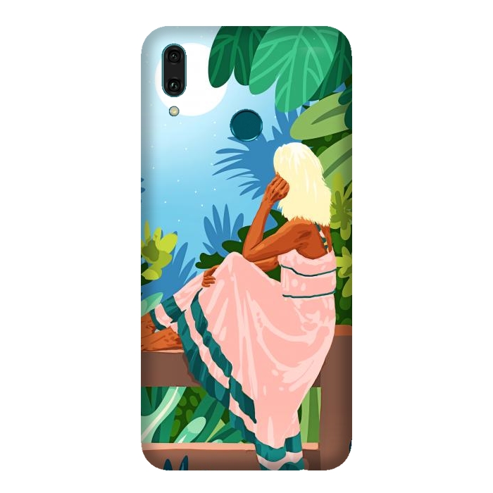 Y9 2019 SlimFit Forest Moon, Bohemian Woman Jungle Nature Tropical Colorful Travel Fashion Illustration por Uma Prabhakar Gokhale
