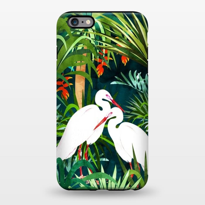 iPhone 6/6s plus StrongFit To Me, You're Perfect, Tropical Jungle Heron Watercolor Vibrant Painting, Stork Birds Wildlife Love por Uma Prabhakar Gokhale