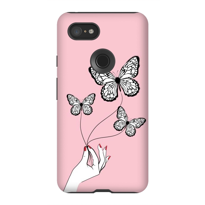Pixel 3XL StrongFit Butterfly Game by Martina