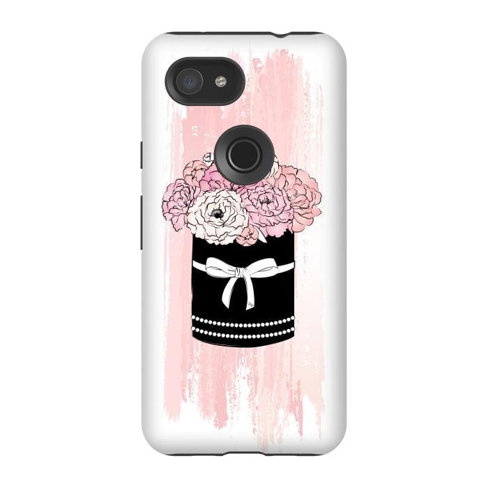 Pixel 3A StrongFit Flower Box with pink Peonies by Martina