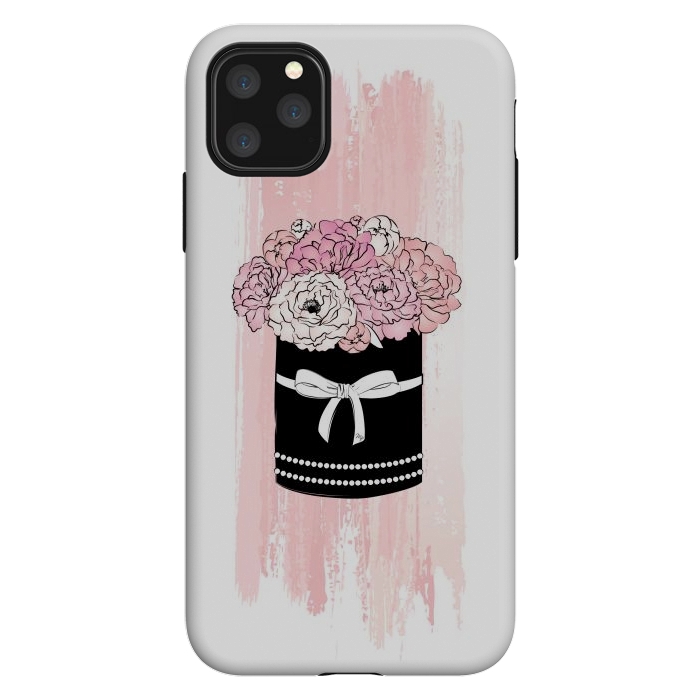 iPhone 11 Pro Max StrongFit Flower Box with pink Peonies by Martina