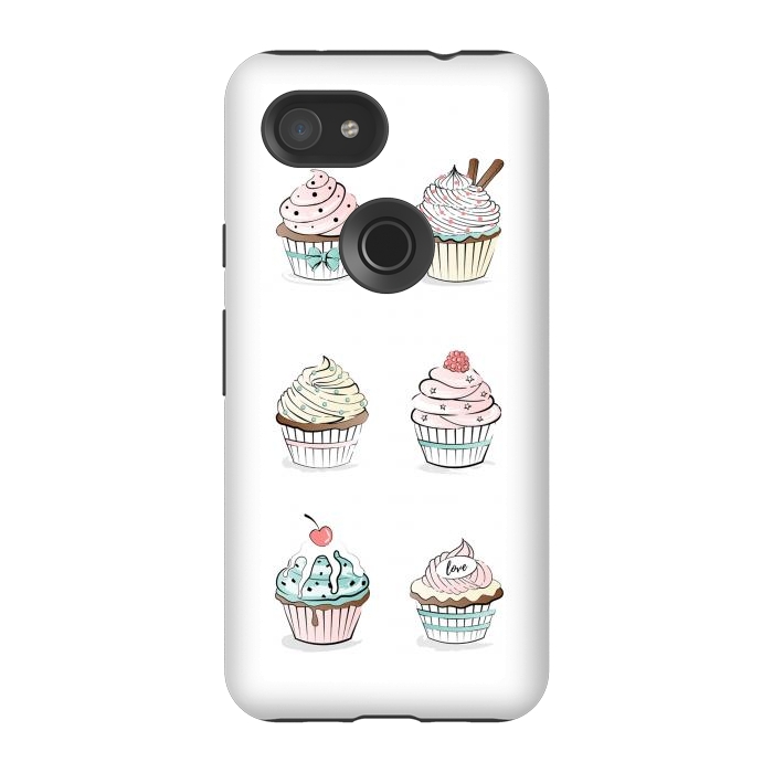 Pixel 3A StrongFit Sweet Cupcakes by Martina