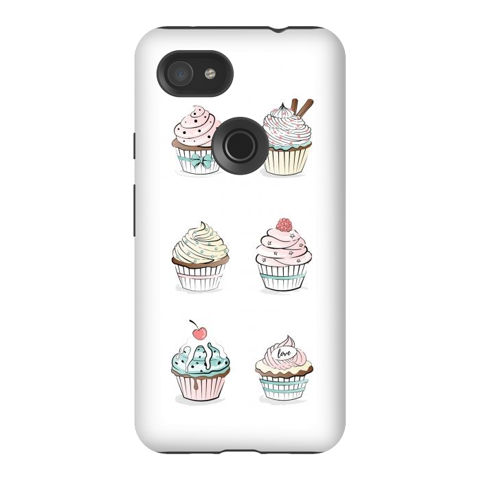 Pixel 3AXL StrongFit Sweet Cupcakes by Martina