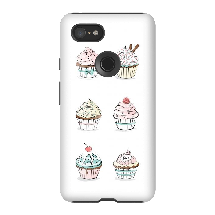 Pixel 3XL StrongFit Sweet Cupcakes by Martina