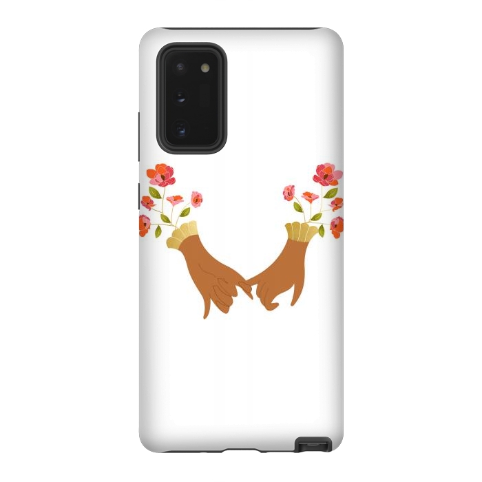 Galaxy Note 20 StrongFit I Pinky Promise | Valentine's Day Love Friendship | Floral Botanical Join Hands Forever by Uma Prabhakar Gokhale
