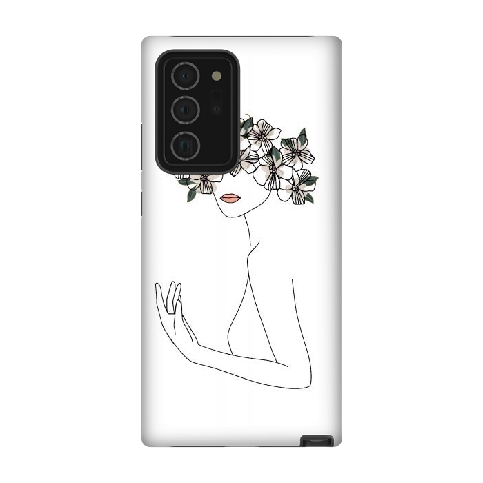 Galaxy Note 20 Ultra StrongFit Lineart - Nymph Girl Floral by DaDo ART