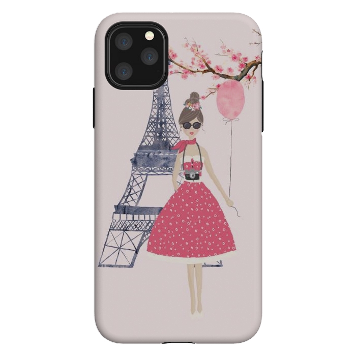 iPhone 11 Pro Max StrongFit Trendy Girl in Spring in Paris by DaDo ART