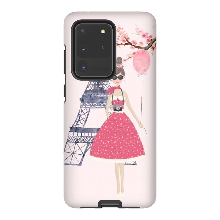 Galaxy S20 Ultra StrongFit Trendy Girl in Spring in Paris by DaDo ART