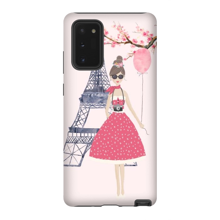 Galaxy Note 20 StrongFit Trendy Girl in Spring in Paris by DaDo ART