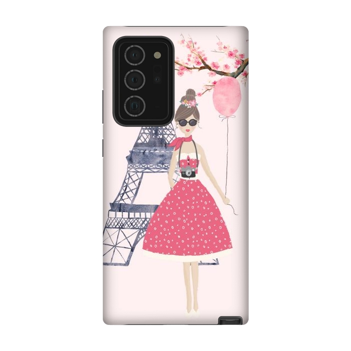 Galaxy Note 20 Ultra StrongFit Trendy Girl in Spring in Paris by DaDo ART