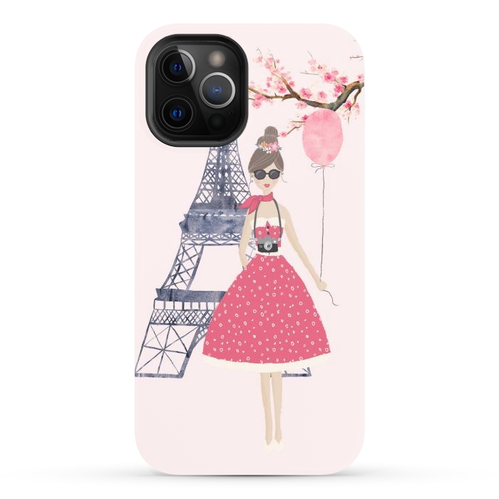 iPhone 12 Pro Max StrongFit Trendy Girl in Spring in Paris by DaDo ART