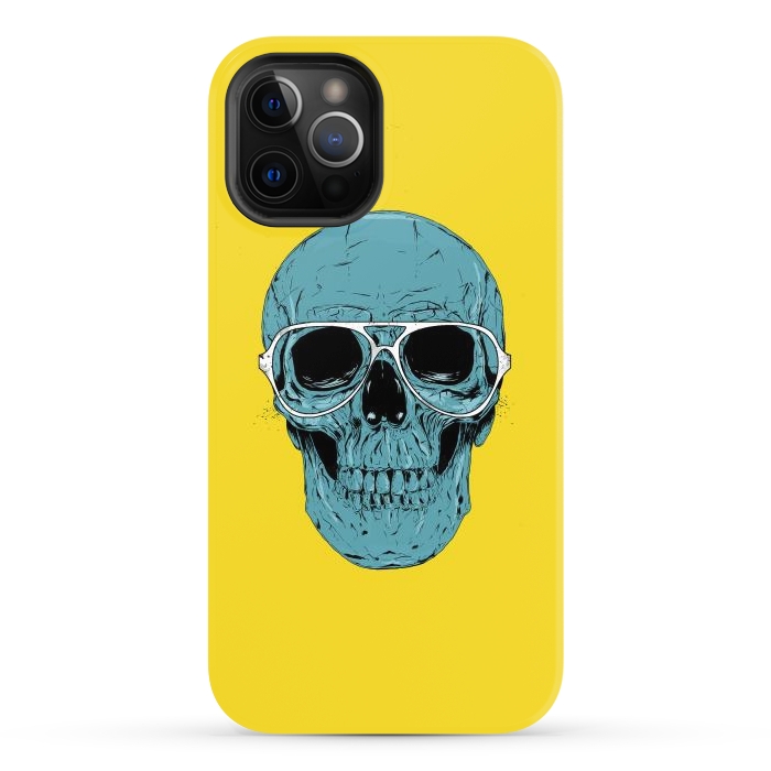 iPhone 12 Pro Max StrongFit Blue skull by Balazs Solti