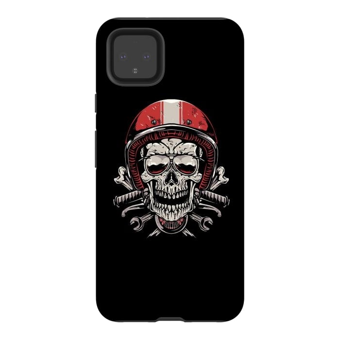 Pixel 4XL StrongFit Skull Biker 4 by Afif Quilimo