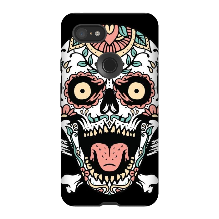 Pixel 3XL StrongFit Mexican Skull 1 by Afif Quilimo