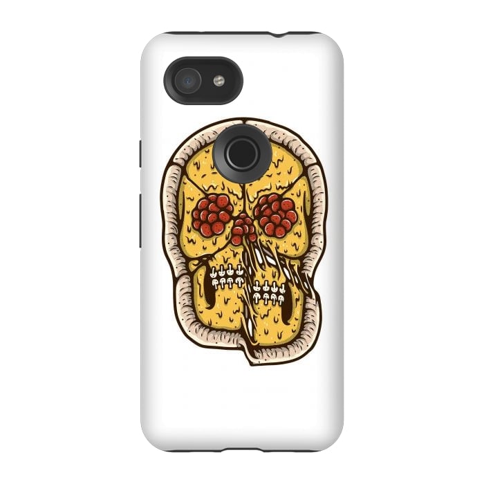 Pixel 3A StrongFit pizza Skull by Afif Quilimo