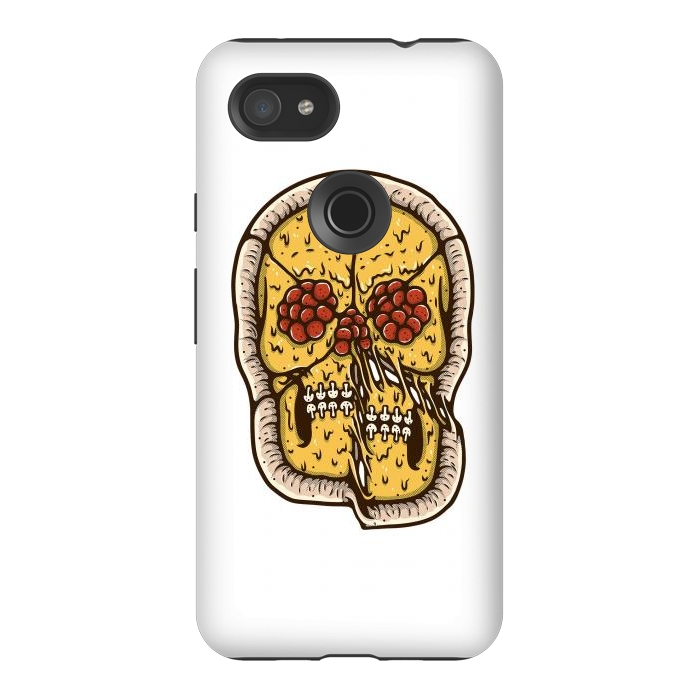 Pixel 3AXL StrongFit pizza Skull by Afif Quilimo