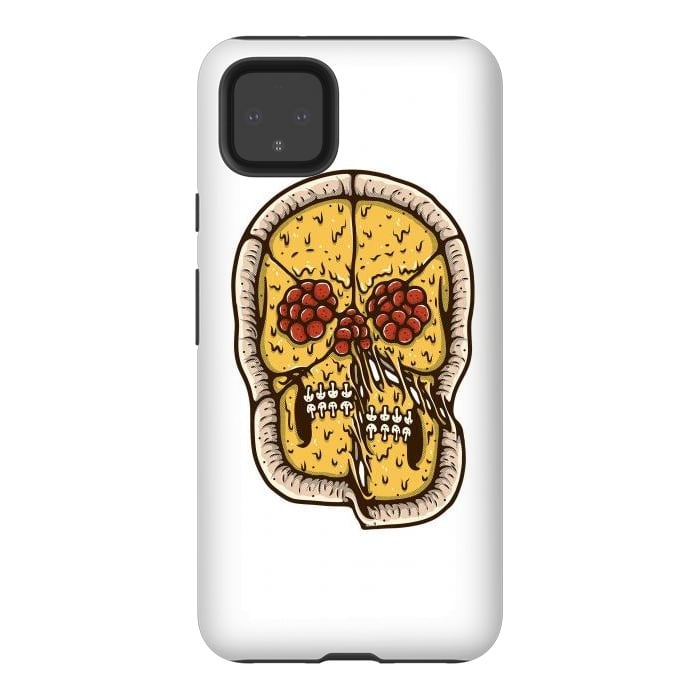 Pixel 4XL StrongFit pizza Skull by Afif Quilimo