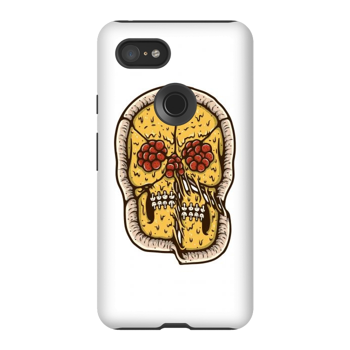 Pixel 3XL StrongFit pizza Skull by Afif Quilimo