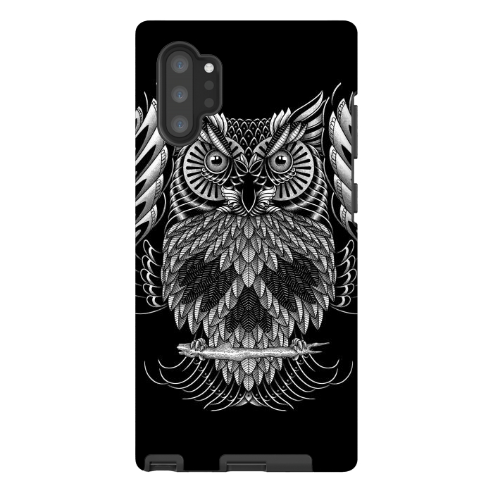 Galaxy Note 10 plus StrongFit Owl Skull Ornate (Dark) by Afif Quilimo