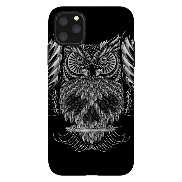 iPhone 11 Pro Max StrongFit Owl Skull Ornate (Dark) by Afif Quilimo