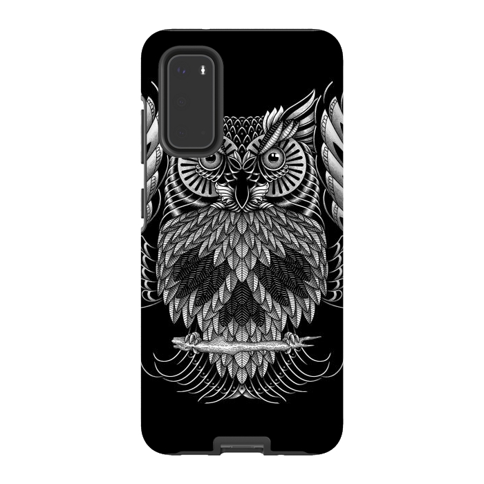 Galaxy S20 StrongFit Owl Skull Ornate (Dark) by Afif Quilimo