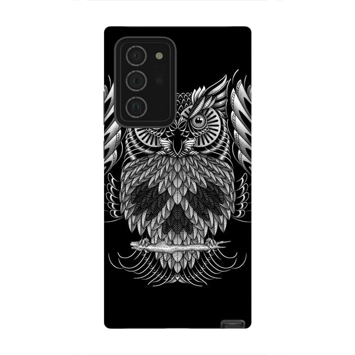 Galaxy Note 20 Ultra StrongFit Owl Skull Ornate (Dark) by Afif Quilimo