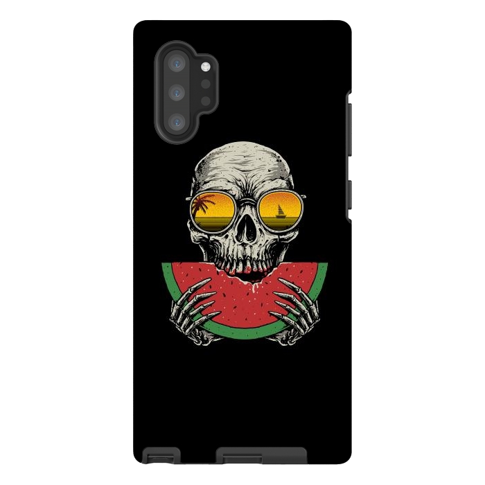 Galaxy Note 10 plus StrongFit Watermelon Skull by Afif Quilimo