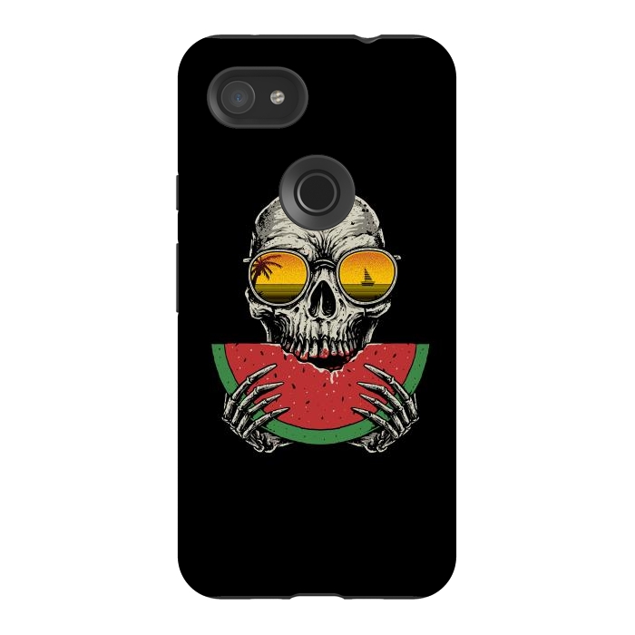 Pixel 3AXL StrongFit Watermelon Skull by Afif Quilimo