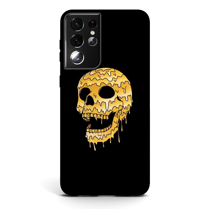 Galaxy S21 ultra StrongFit Gold Skull by Coffee Man
