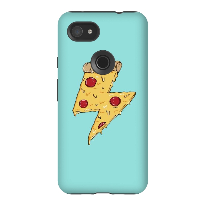 Pixel 3AXL StrongFit Pizza power green by Coffee Man