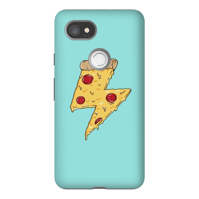 Pixel 2XL StrongFit Pizza power green by Coffee Man