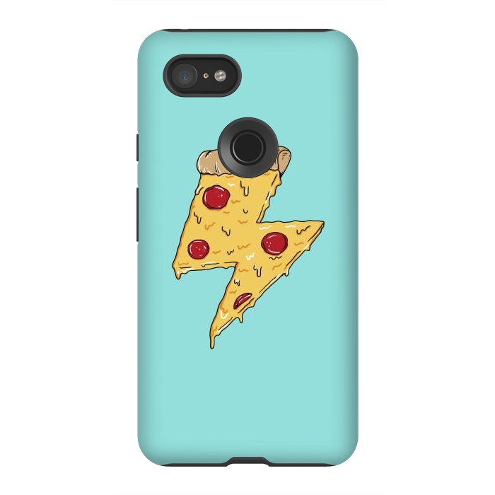 Pixel 3XL StrongFit Pizza power green by Coffee Man