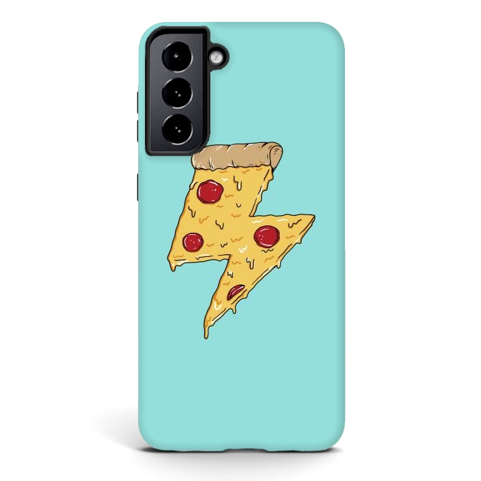 Galaxy S21 StrongFit Pizza power green by Coffee Man