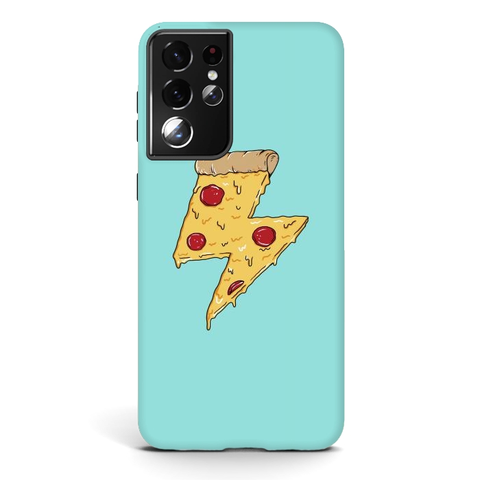 Galaxy S21 ultra StrongFit Pizza power green by Coffee Man
