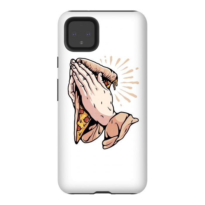 Pixel 4XL StrongFit Pray for Pizza by Afif Quilimo