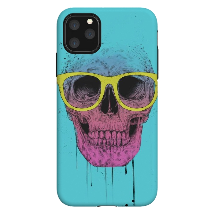 iPhone 11 Pro Max StrongFit Pop Art Skull With Glasses by Balazs Solti