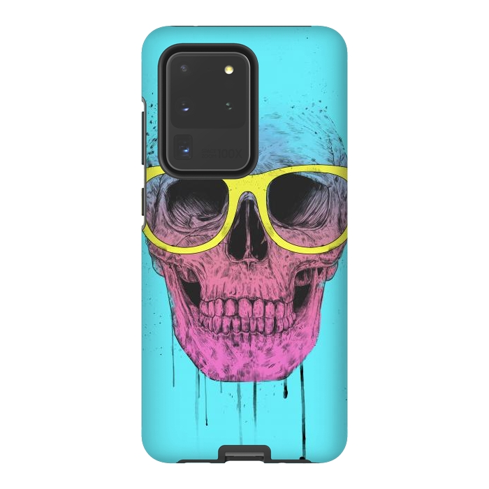 Galaxy S20 Ultra StrongFit Pop Art Skull With Glasses by Balazs Solti