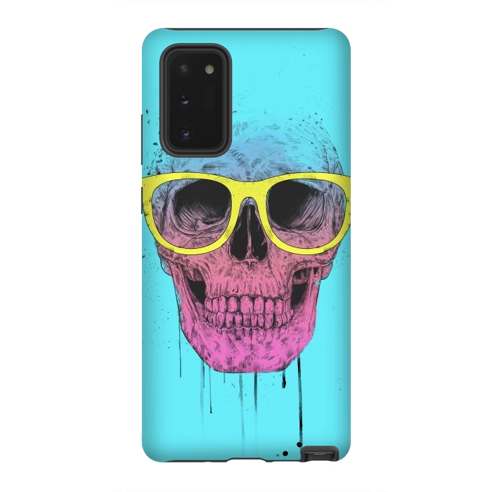 Galaxy Note 20 StrongFit Pop Art Skull With Glasses by Balazs Solti