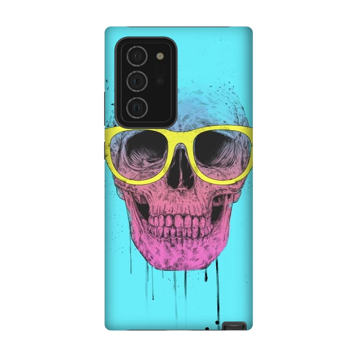 Galaxy Note 20 Ultra StrongFit Pop Art Skull With Glasses by Balazs Solti