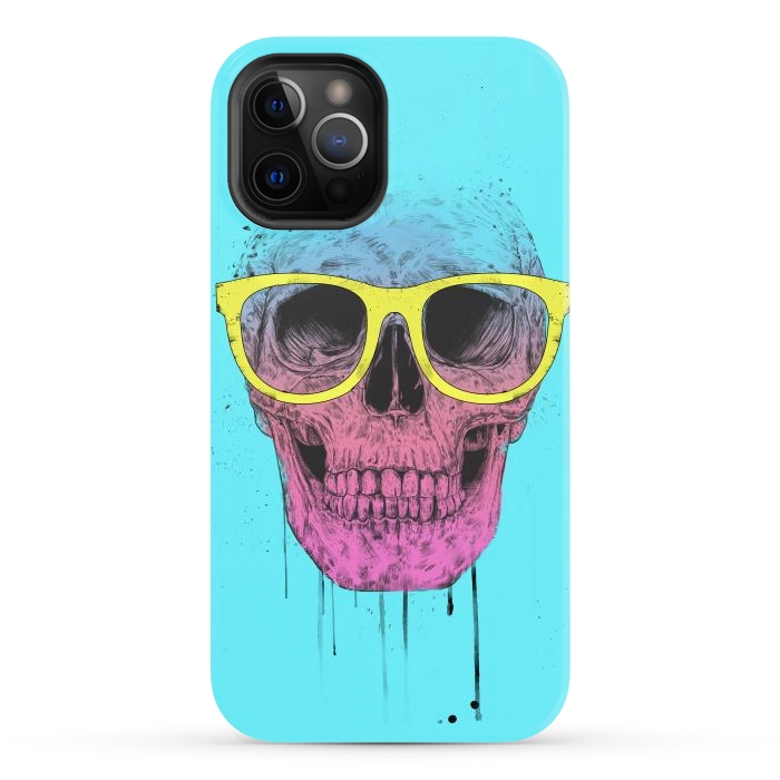 iPhone 12 Pro Max StrongFit Pop Art Skull With Glasses by Balazs Solti
