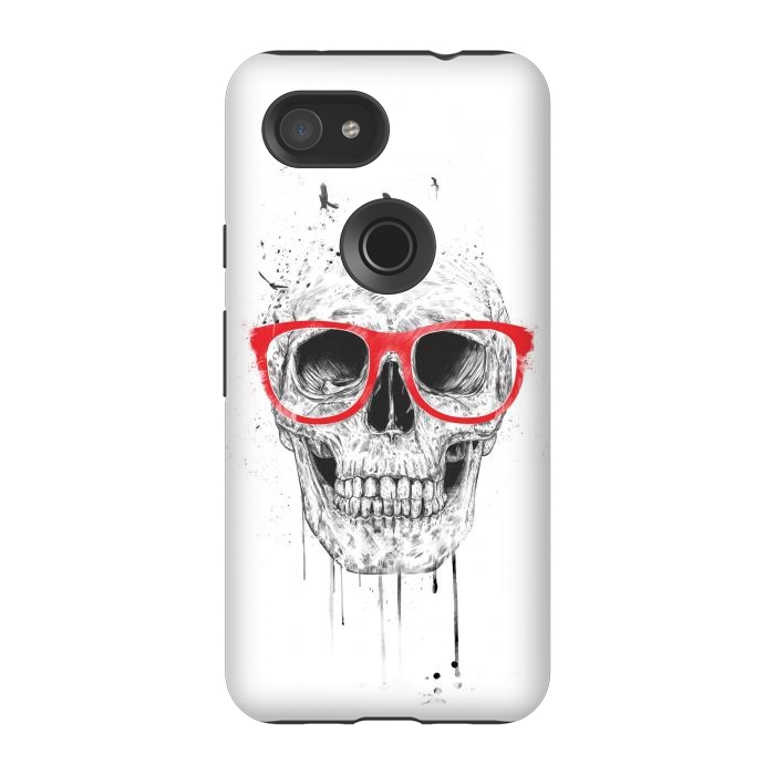 Pixel 3A StrongFit Skull with red glasses by Balazs Solti