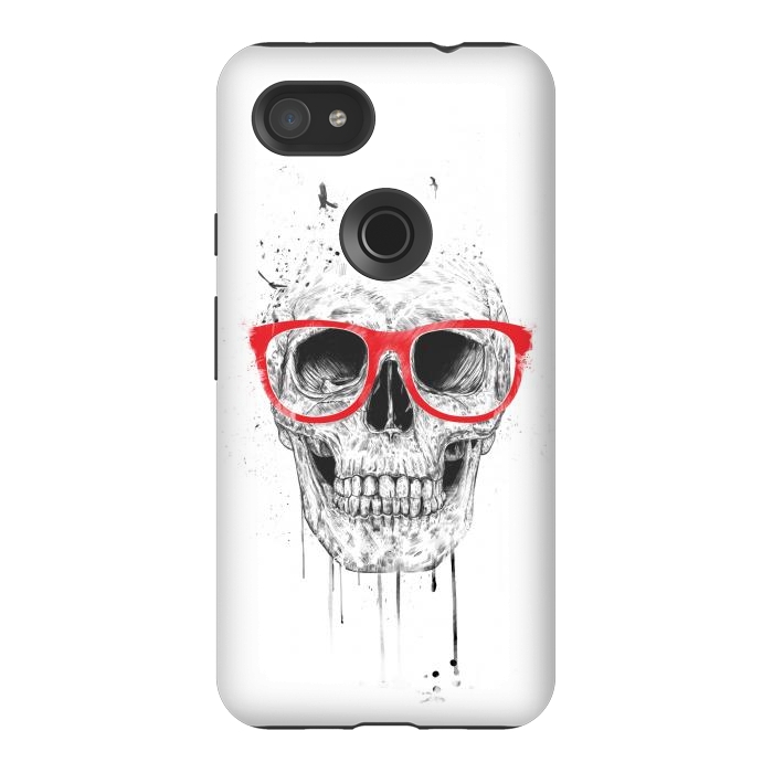 Pixel 3AXL StrongFit Skull with red glasses by Balazs Solti