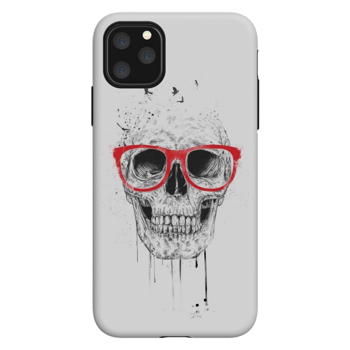 iPhone 11 Pro Max StrongFit Skull with red glasses by Balazs Solti