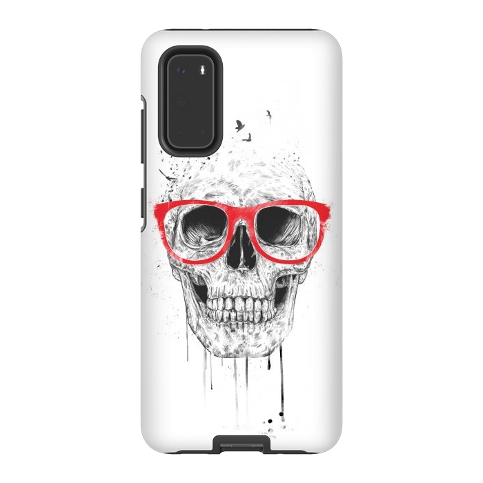 Galaxy S20 StrongFit Skull with red glasses by Balazs Solti