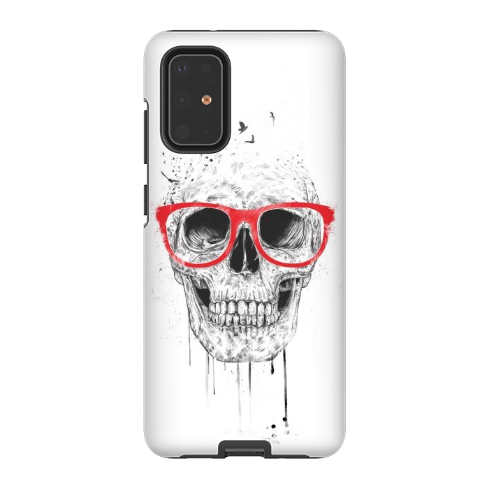 Galaxy S20 Plus StrongFit Skull with red glasses by Balazs Solti