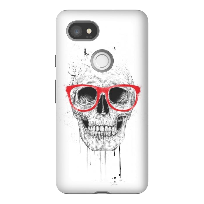 Pixel 2XL StrongFit Skull with red glasses by Balazs Solti
