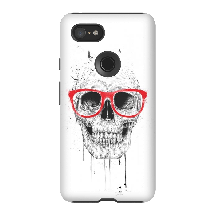 Pixel 3XL StrongFit Skull with red glasses by Balazs Solti