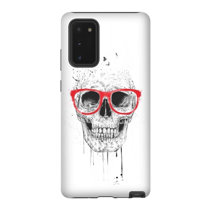 Galaxy Note 20 StrongFit Skull with red glasses by Balazs Solti