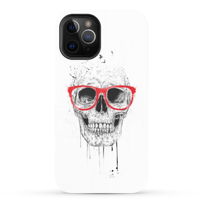 iPhone 12 Pro Max StrongFit Skull with red glasses by Balazs Solti